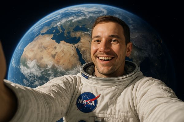 An AI enhanced picture from a virtual photo booth