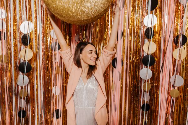 A well-lit photo booth