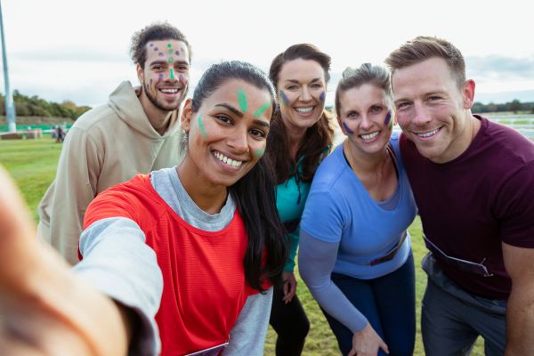 Group selfie in a fundraising event