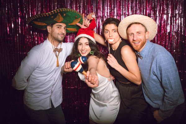 People enjoying the photo booth 