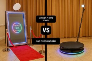 Comparison between 360 and mirror photo booth.