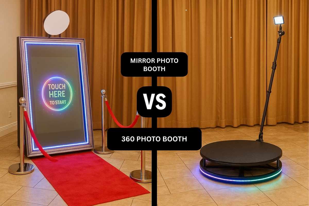 Comparison between 360 and mirror photo booth.